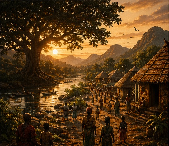 African village and cultural setting
